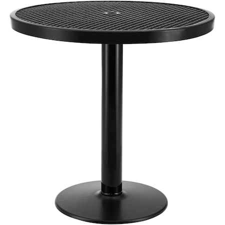 Global Industrial 36in Round Outdoor Counter Height Table, 36inH, Expanded Metal, Black 278002BK